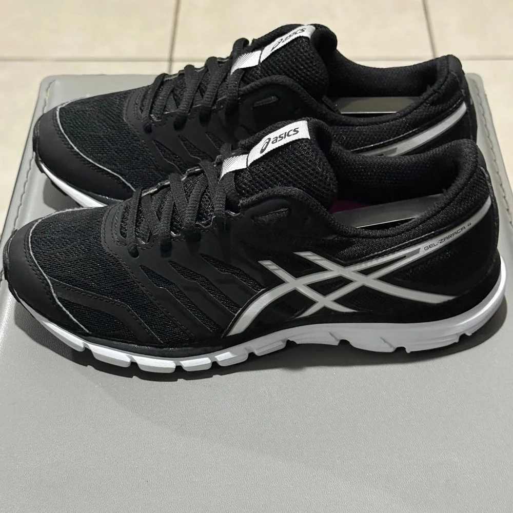 Asics Gel-Zaraca 4 Women's Running Shoes Black White T5K8N Size 6